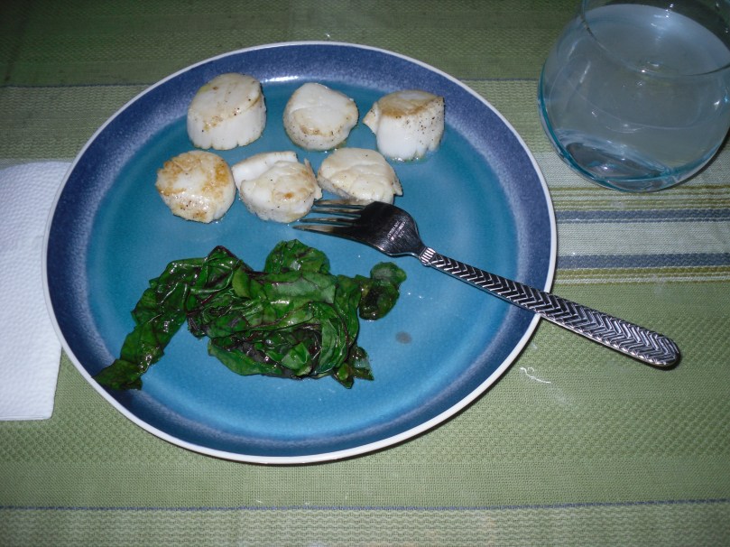 scallops red chard
